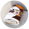 cartoon printed microfiber knee throw sherpa blanket